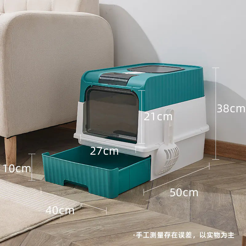 Spacious Anti-Splash Cat Litter Haven