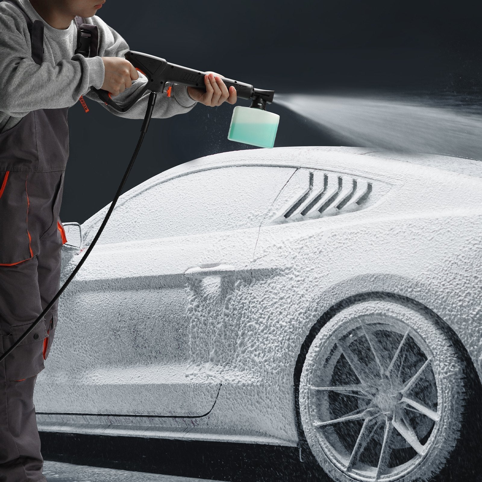 Electric Pressure Washer, 2150-PSI 1.85-GPM, Foam Cannon High-Pressure With 5 Different Nozzle, 20ft Hose35ft Cord Lightweight Washer, Portable Cleans Cars