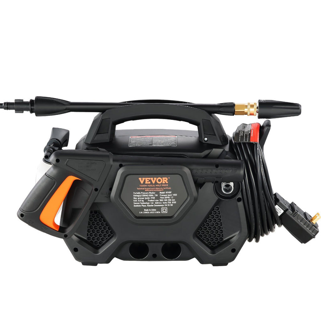 Electric Pressure Washer, 2150-PSI 1.85-GPM, Foam Cannon High-Pressure With 5 Different Nozzle, 20ft Hose35ft Cord Lightweight Washer, Portable Cleans Cars