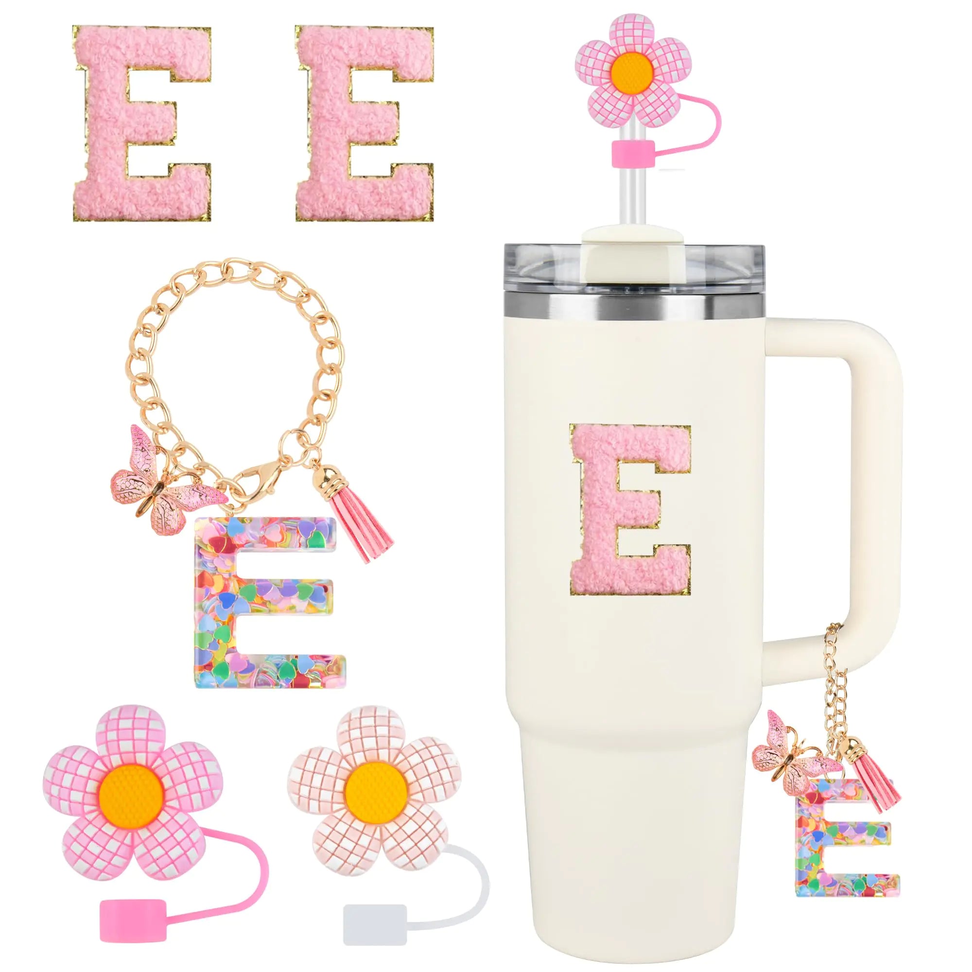 Insulated Tumbler Charm Kit - 5pc Straw Toppers & Stickers