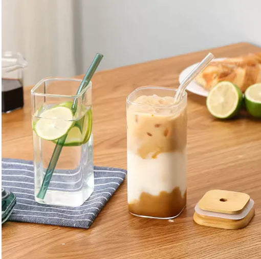 Modern Square Beverage Cup with Lid