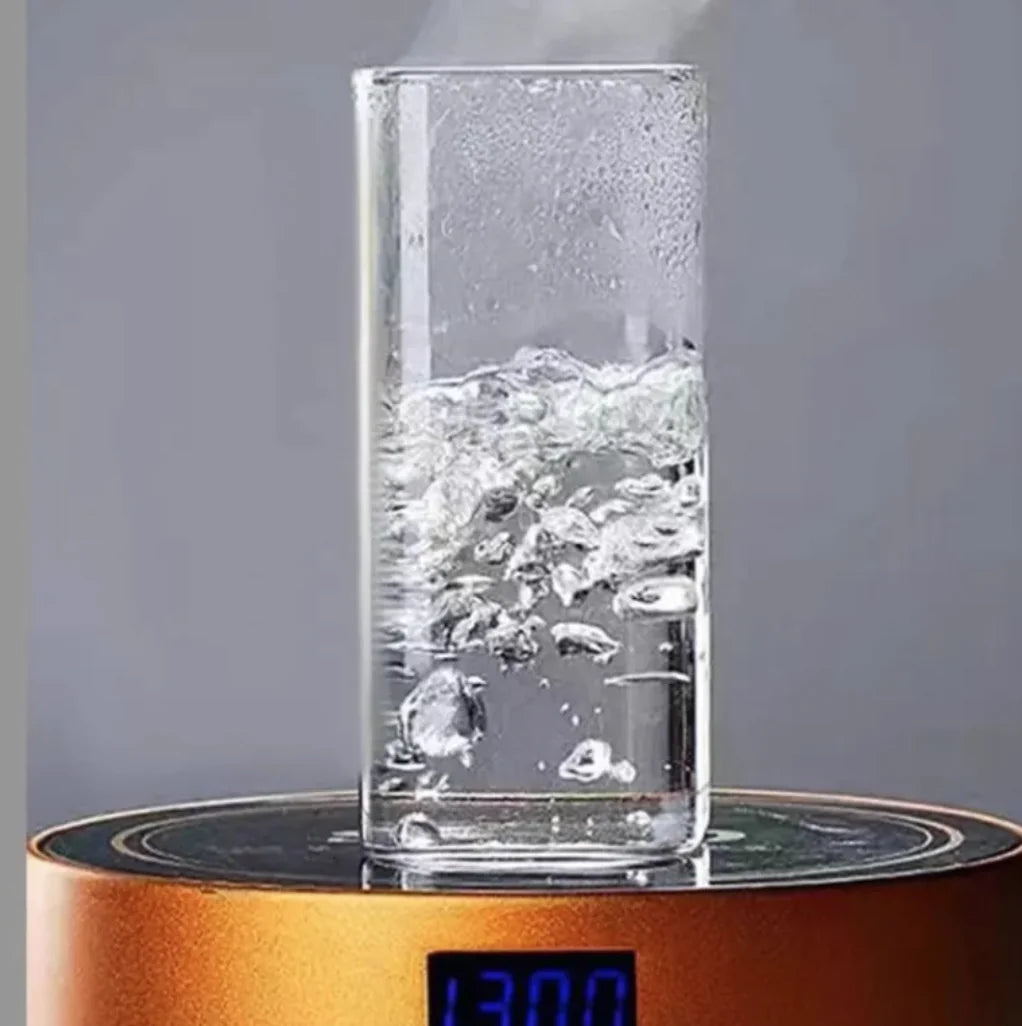 Square Glass Coffee Mug with Lid