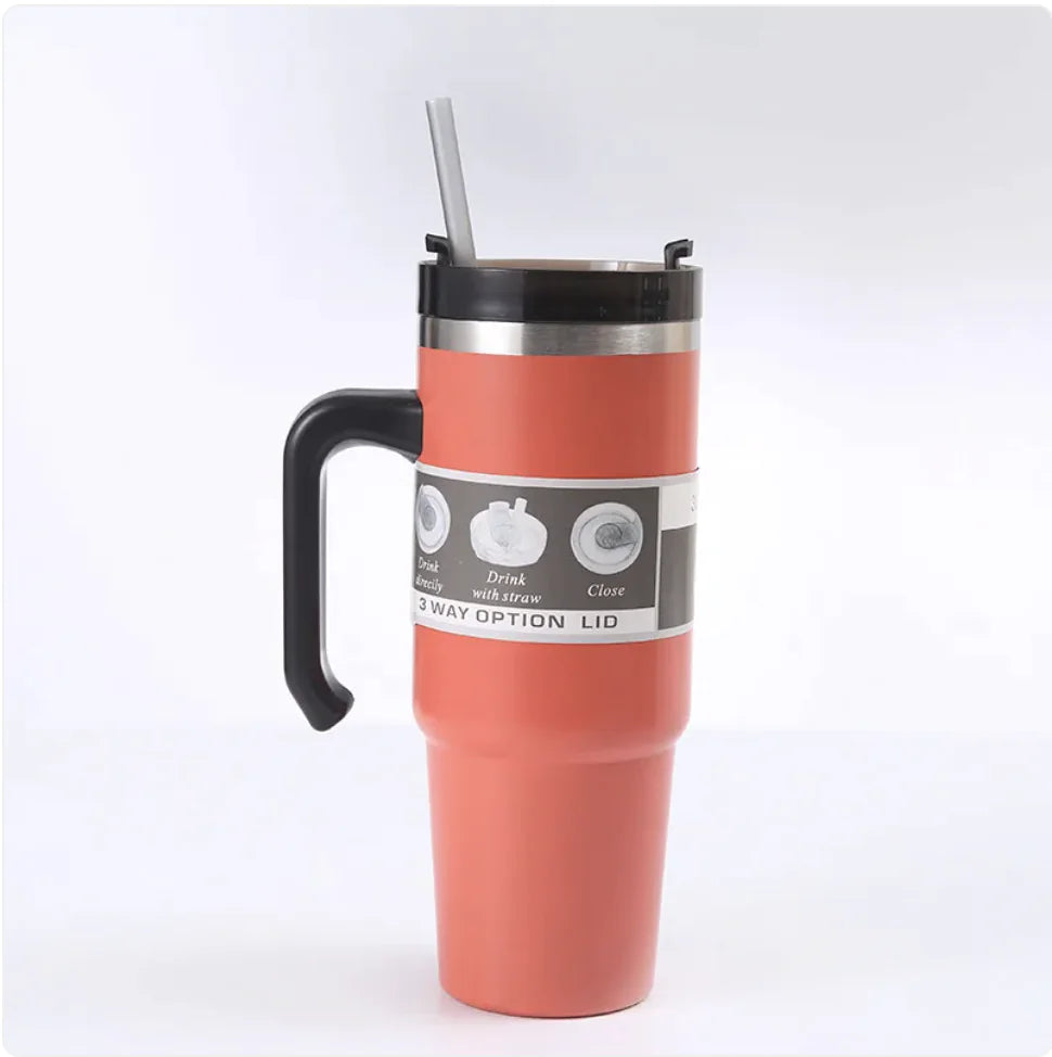 Sleek Stainless Travel Cup with Straw