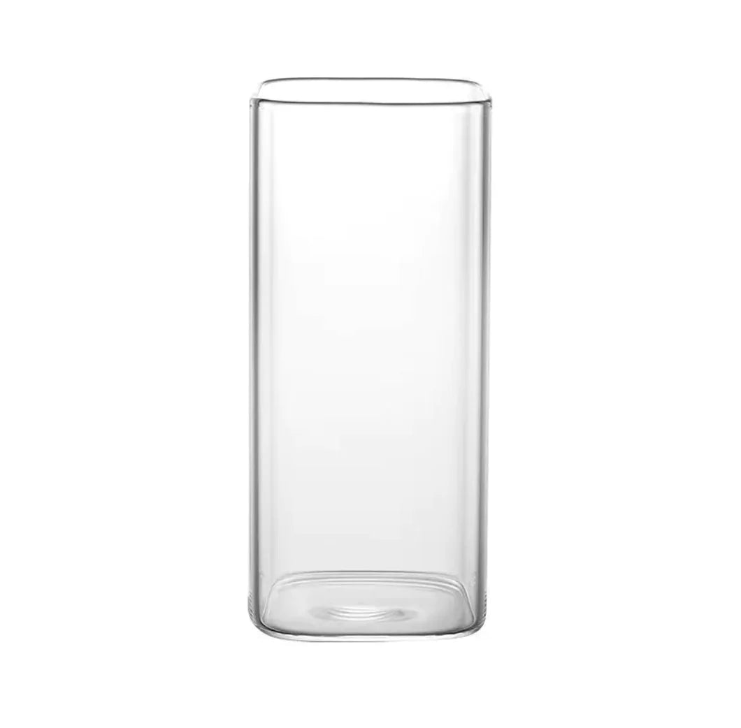 Square Glass Coffee Mug with Lid