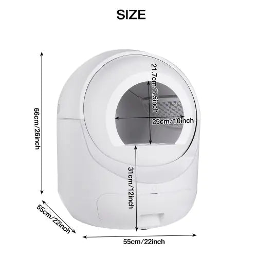 Smart Litter Box Dual Deodorization with App Control
