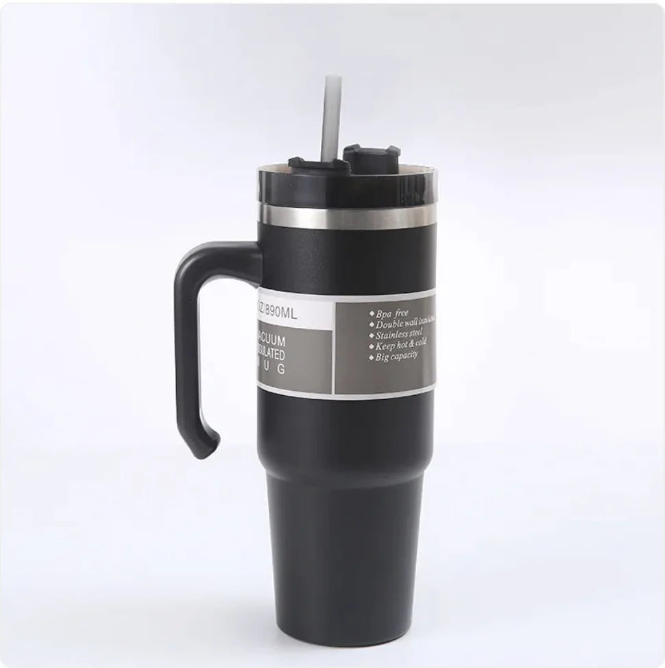 Sleek Stainless Travel Cup with Straw