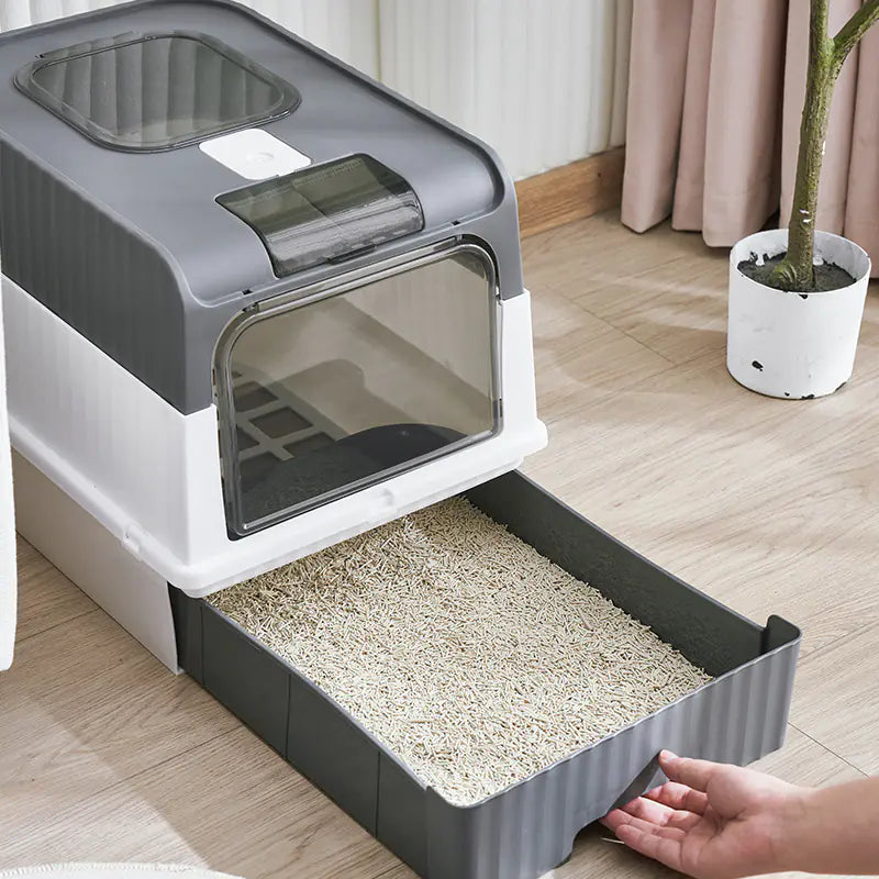 Spacious Anti-Splash Cat Litter Haven