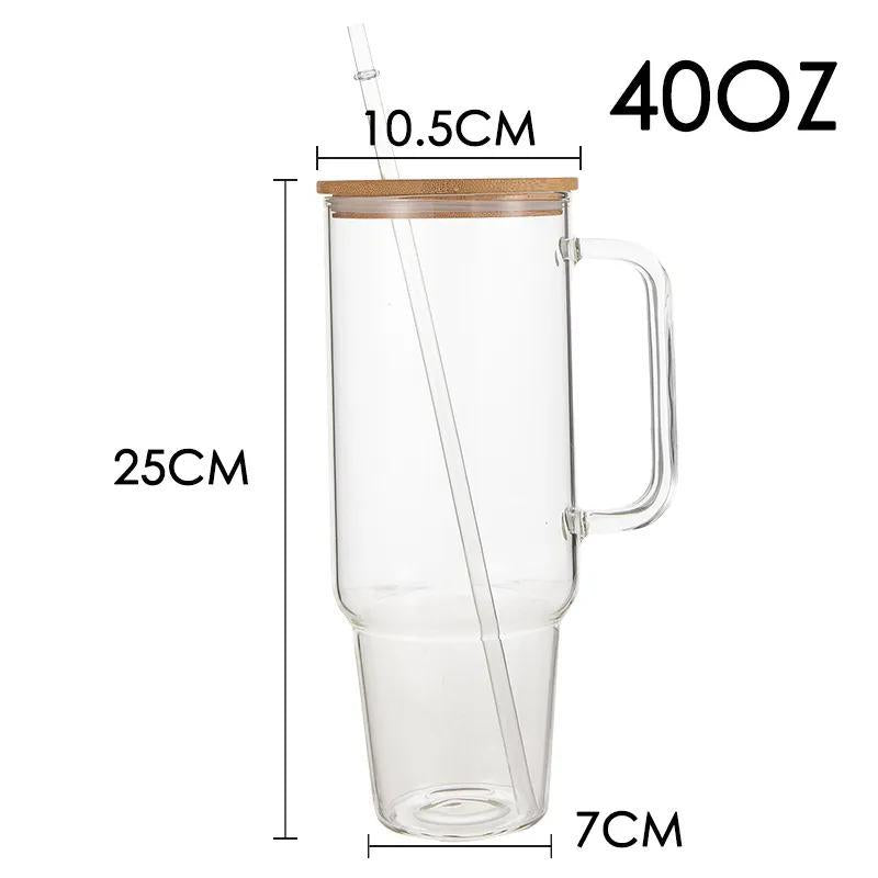 Bamboo-Lid Glass Tumbler 40oz