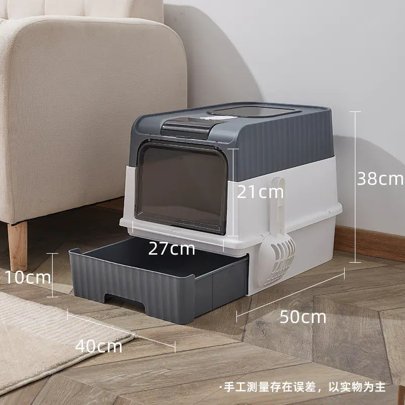 Spacious Anti-Splash Cat Litter Haven