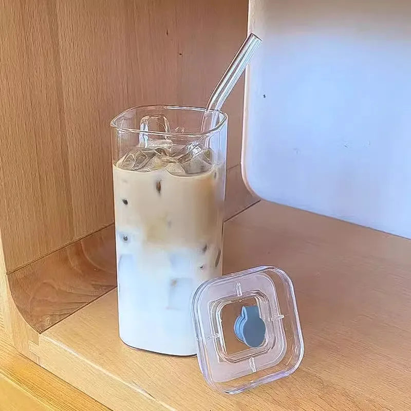 Modern Square Beverage Cup with Lid