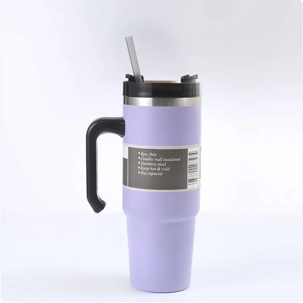 Sleek Stainless Travel Cup with Straw